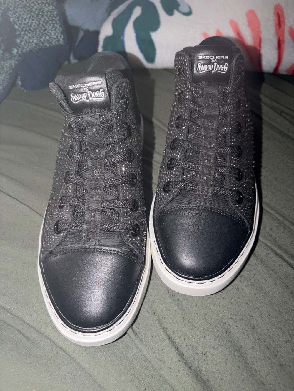 RARE- SKECHERS Snoop One - OG Black Rhinestones Slip-ins Sneaker Women's Size 6